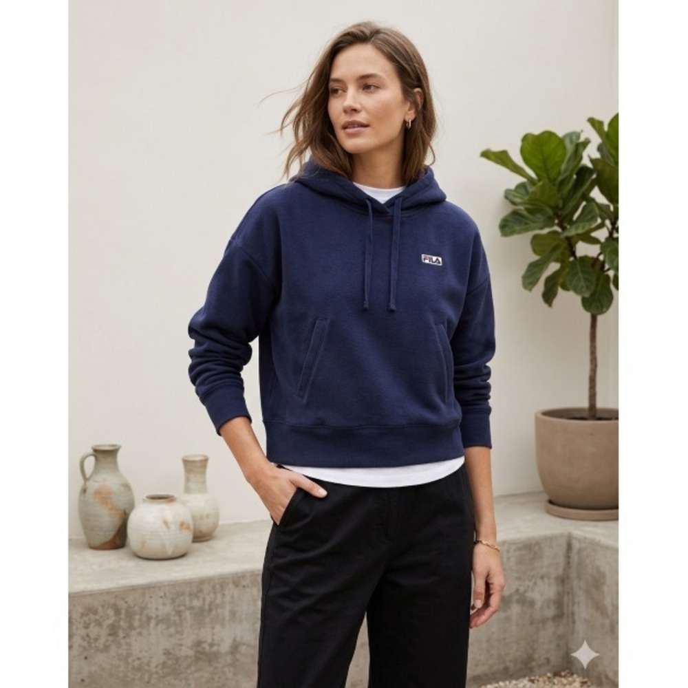 Fila Women's Marina Fleece Hoodie Navy Size S